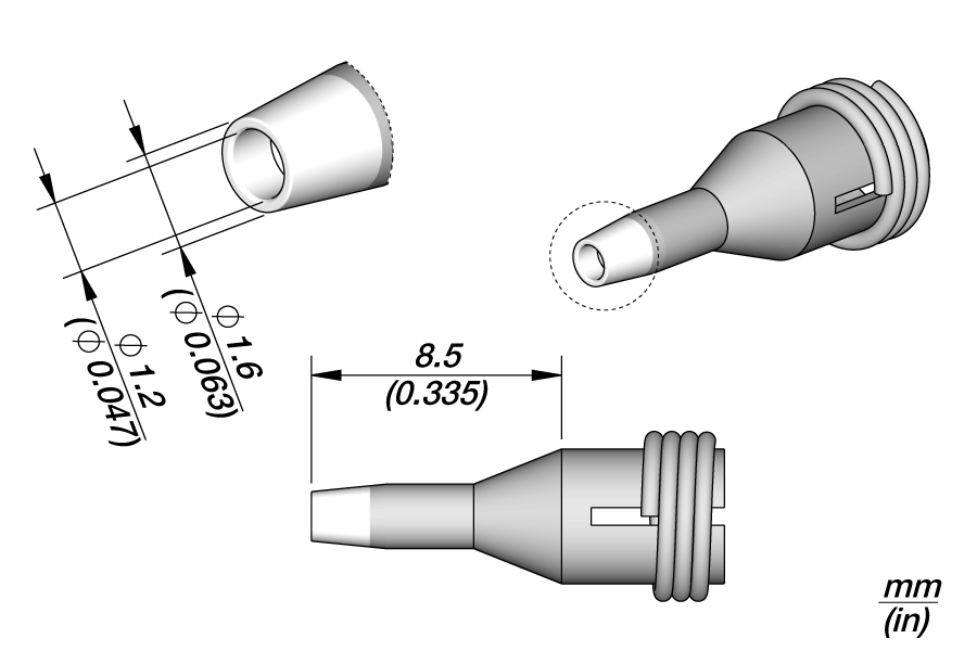 C360004 - Through-hole Desoldering Tip Ø 1.2